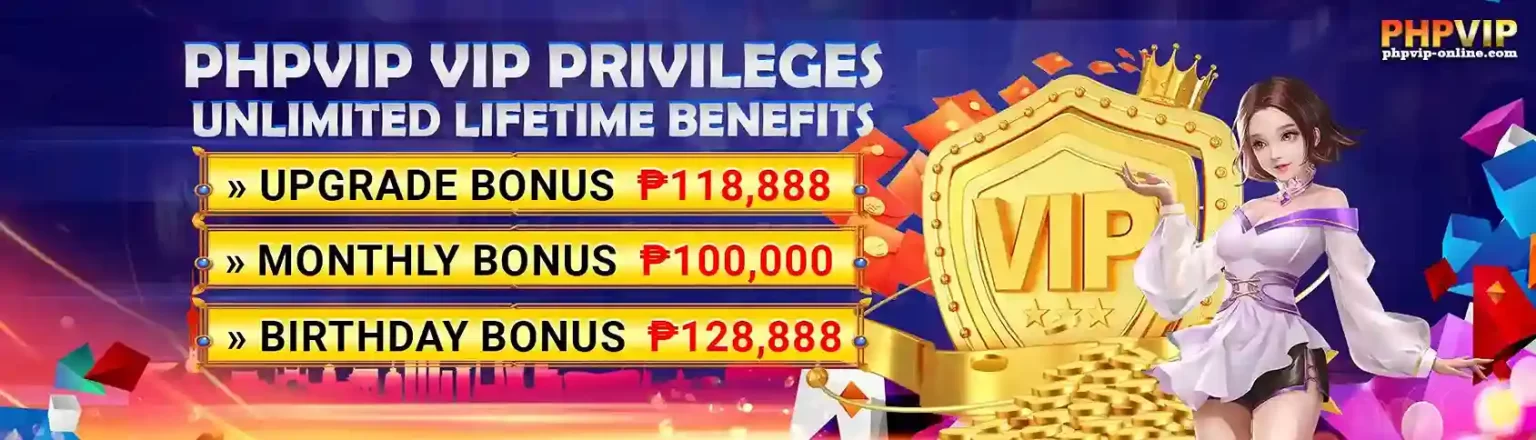 PHPVIP casino welcome bonus promotion for new members with register and login rewards